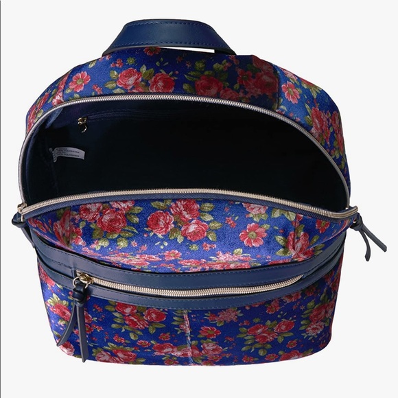 Floral Velvet Like Backpack - Picture 14 of 15